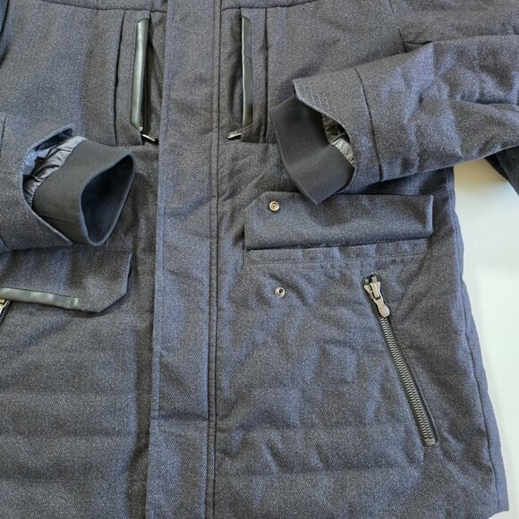 Hugo Boss Jacket Men 42R Heathered Gray Full Zip Lined LS Pockets Preppy FLAW - Picture 8 of 16